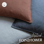 Foindtower Linen Solid Decorative Throw Pillow Covers 18x18 Inch Rust Red - Image 3