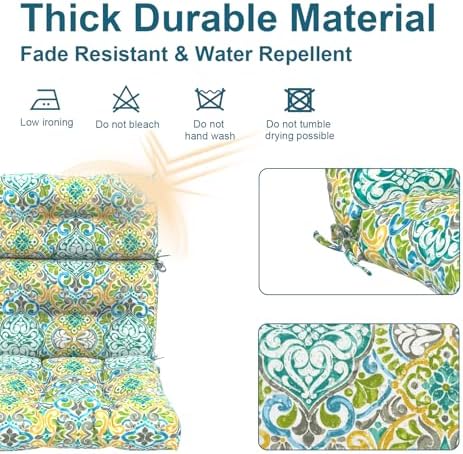 DYTXIII Outdoor High Back Chair Cushions Set of 2, Water Repellent Tufted - Image 4