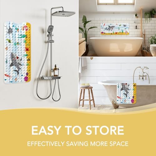 PRATIQUE Kids Bath Mat for Tub Non Slip，40 X 16 Inch Extra Long Kids Bathtub - Image 4