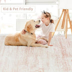 Pink Washable Rugs 5x7 Area Rugs - Image 6