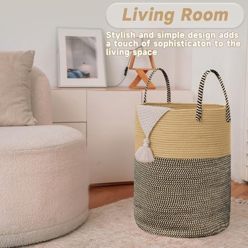 JMvicyroam 80L Cotton Rope Laundry Basket Hamper - Image 3