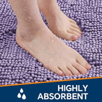 Chenille Bathroom Rug 40"x60" Lavender, Large Plush Bath Mat - Image 4