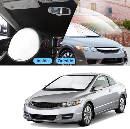 TINGLU Sun Shade for Honda Civic 2006-2011 Accessories Windshield Sun Shade - Image 6
