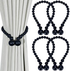KLOGTSIND Magnetic Curtain Tiebacks, 4 Pack Wood Bead Curtain Holdbacks by KLOGTSINDDirect
