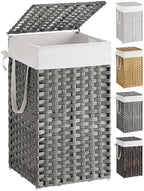 SONGMICS Laundry Hamper with Lid, 17.2 Gallon Synthetic Rattan Clothes Laundry by Unknown