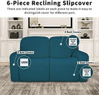 Easy-Going 100% Dual Waterproof Recliner Loveseat Cover, 6-Pieces Stretch - Image 4