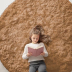 OLANLY Khaki Round Rugs for Bedroom by OLANLY