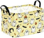 Halloween Basket Yellow Pumpkin Ghost Storage Toy bin by KUNRO