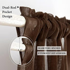 MIULEE Chocolate Brown Window Valance 1 Panel 54W x 18L - Image 2