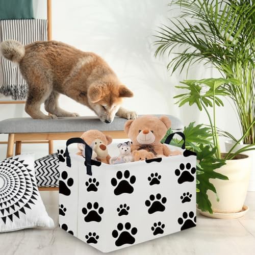 Rectangular Dog Basket, Nursery Hamper, Collapsible canvas kids toy storage box - Image 3