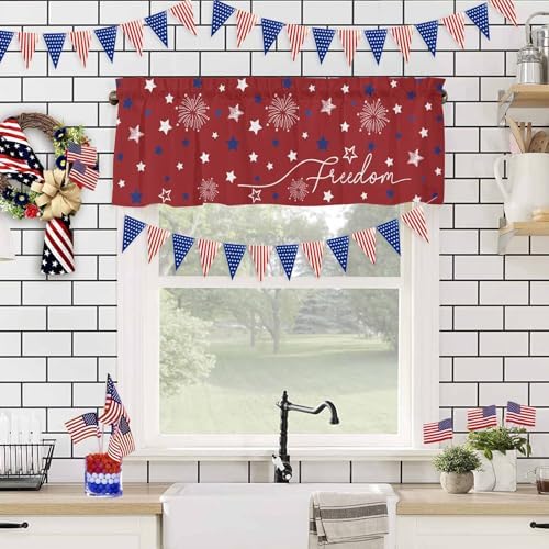 Patriotic 4th of July Kitchen Curtains Valances - Image 2