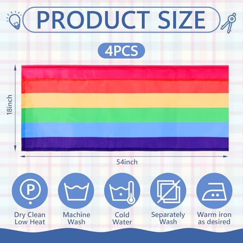 Mindsoft 4 Pcs Rainbow Classroom Curtains Colorful Window Valances Gradient - Image 3