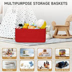 3 Pack Small Storage Baskets for Organizing, 11.8×7.8×5.1", Christmas Red - Image 5