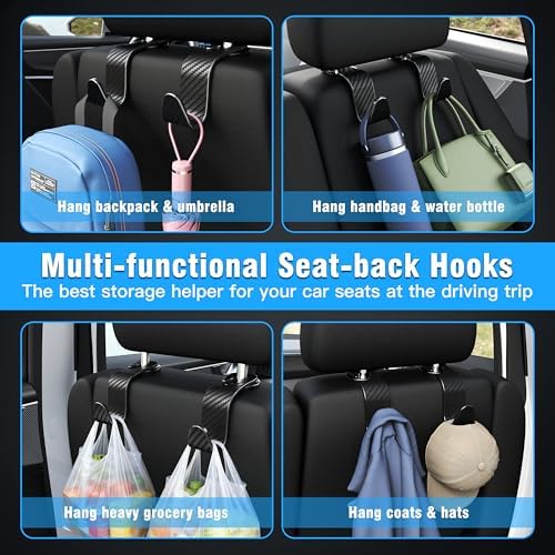 4-Pack Car Headrest Hooks Holds 55lbs Seat Storage Organizer - Image 4