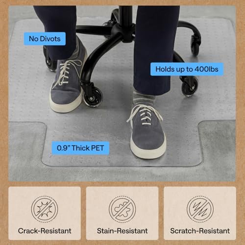 GORILLA GRIP Office Chair Mat for Carpet Floors, Heavy Duty 36x48 Clear Lip - Image 4
