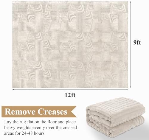 Pauwer 9x12 Area Rugs for Living Room, Modern Non Slip Washable Rug - Image 2