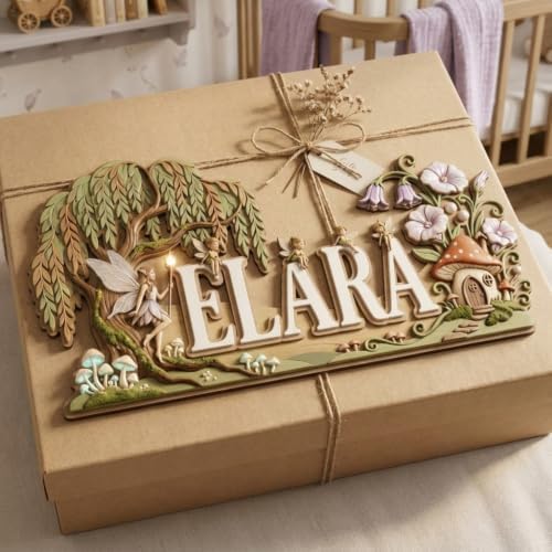 Personalized Fairy Nursery Name Sign, Custom Enchanted Woodland Wall Decor - Image 4