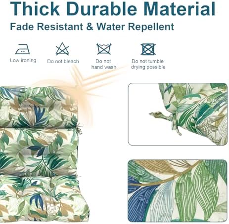 DYTXIII Outdoor High Back Chair Cushions Set of 2, Water Repellent Tufted - Image 4