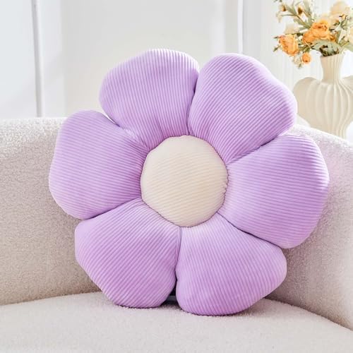 Kcvvcr Lavender Flower Pillow, 14.9" Cute Flower Shaped Floor Pillow, Aesthetic by Kcvvcr
