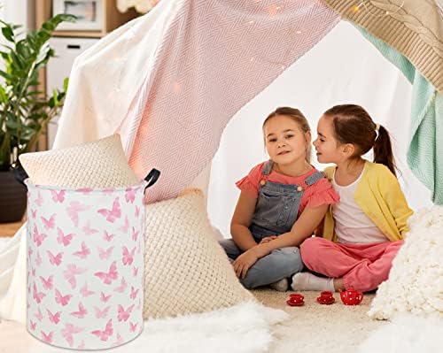 Butterfly Pink Laundry Hamper Girls Laundry Hamper Baby Laundry Basket Cute Toy - Image 4