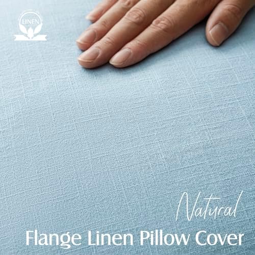 Foindtower Decorative Linen Lumbar Throw Pillow Covers 12x20 Light Blue - Image 2