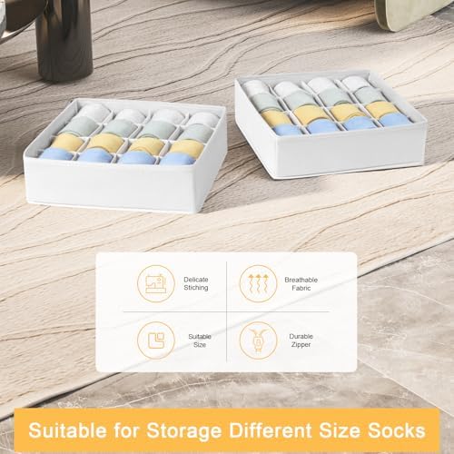 Joyoldelf Sock Drawer Organizer Divider, 16-Cell Underwear Organizers and - Image 6