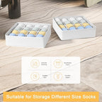 Joyoldelf Sock Drawer Organizer Divider, 16-Cell Underwear Organizers and - Image 6