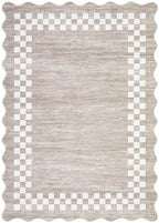 Small Area Rug 2x3 Modern Checkered Entry Rug Solid Color Scalloped Kitchen - Image 4