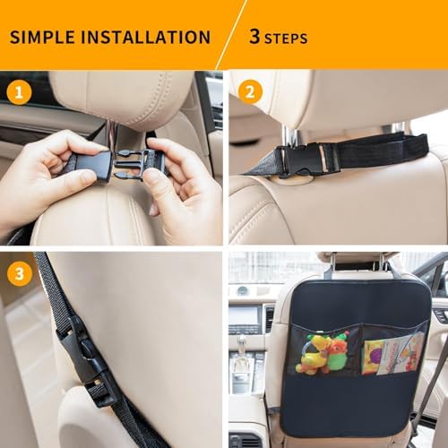 Kick Mats with Organizer -2 Pack Backseat Protector SeatCovers - Image 4