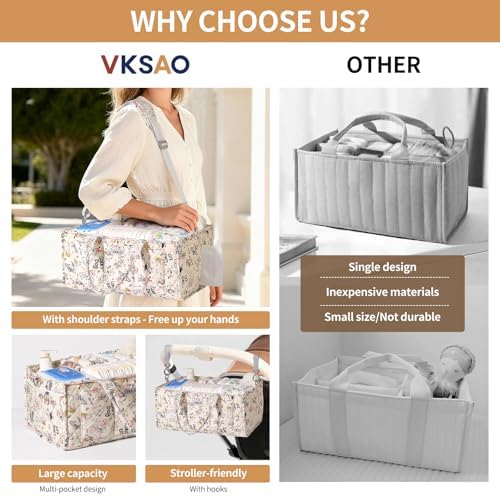 Colorful Cute Cartoon Animal Prints Baby Diaper Caddy Organizer, Large Storage - Image 4