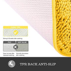 Yeaban Chenille Yellow Bathroom Rug 26"x44", Non-Slip Rubber Backing - Image 4