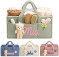 Personalized Baby Diaper Caddy Organizer Custom Baby Storage Basket by Rucekia