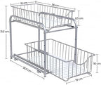 SONGMICS 2-Tier Pull Out Cabinet Organizers, Under Sink Organizer, Bathroom - Image 3