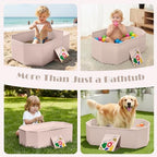 Baby Bathtub for Newborn to Toddlers 1-6 Y, Foldable Infants Babies Bath Tub - Image 3