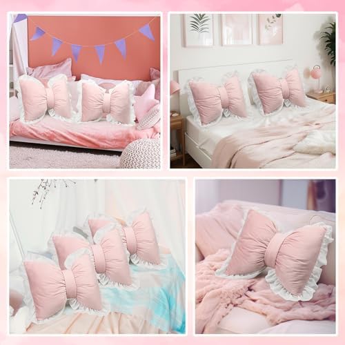 Yousoontic 2 Pcs Bow Throw Pillows 15.7x12.6 in - Image 6