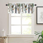 Forest Animal Valance Curtain for Kids Cartoon Watercolour Cute Forest Birch - Image 4
