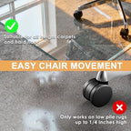 Azadx Tempered Glass Chair Mat for Carpet 36" x 48" Heavy Duty Chair Mat - Image 4
