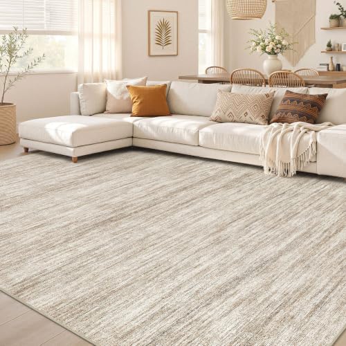 Nakagishi 9x12 Area Rugs Living Room: Washable Large Vintage Rug Neutral by NakagishiAreaRug