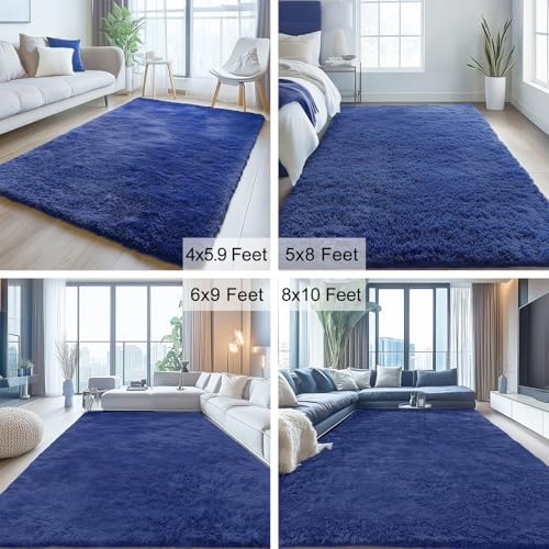 OLANLY 3x5 Machine Washable Small Bedside Rug, Soft Fluffy Shaggy Rugs - Image 5
