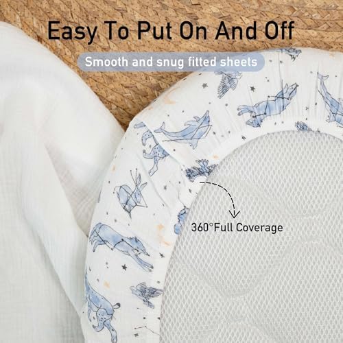 Gllquen Baby Muslin Bassinet Sheets 3pk, Soft Cotton Baby Sheet Boy 33x17 - Image 6