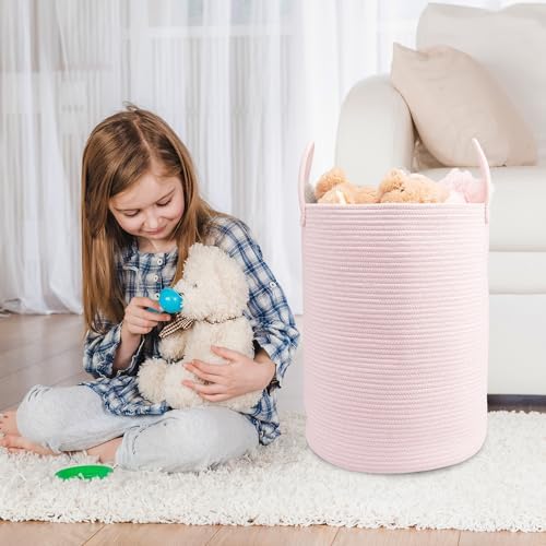 Woven Cotton Rope Laundry Basket - Image 6