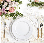 50 Pack Golden Leaves Paper Placemats Disposable Golden Polka Dots Paper Place - Image 3