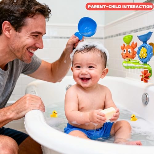 Crab Bath Toys for Toddlers 1-3, Spinning Water Wheel Bathtub Water Toy - Image 5