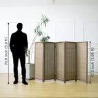 Furnnylane 5 Panel Short Room Divider Screen, Small Bamboo Panel Divider - Image 2