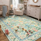 Wonnitar Machine Washable 5x7 Area Rug, Boho Floral Rugs - Image 6