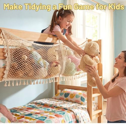 Ofiray-home Stuffed Animal Hammock, Bedside Stuffed Animal Storage Net - Image 6
