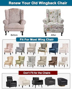 CRFATOP Wingback Chair Covers Wing Armchair Slipcovers - Image 4