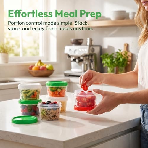 EONJOE 8oz Small Plastic Freezer Food Containers - Image 4