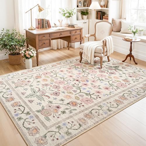 8x10 Area Rugs for Living Room Bedroom Floral Large Rug - Image 4