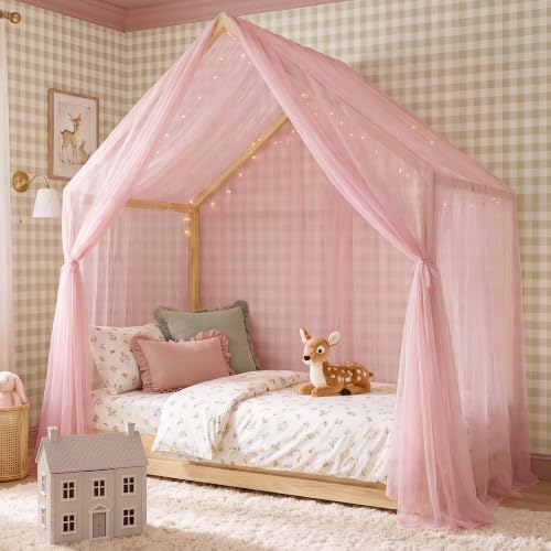 NICETOWN Baby Pink Girls Room Bed Canopy by NICETOWN